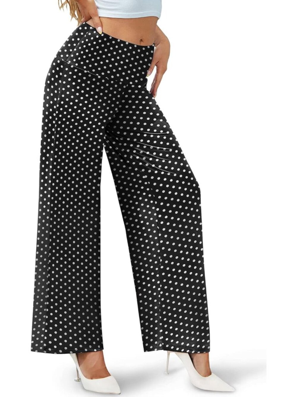 Palazzo Pants for Women Wide Leg Flowy Pants Casual Comfy High Waist Summer Pant - Picture 5 of 7
